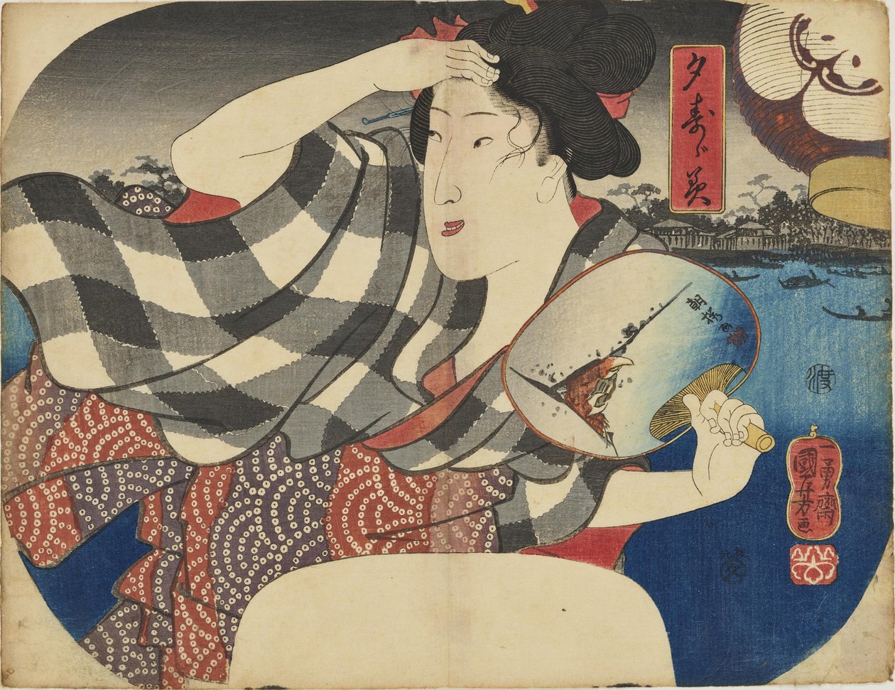 Den Abendkühle genießen von Utagawa Kuniyoshi
