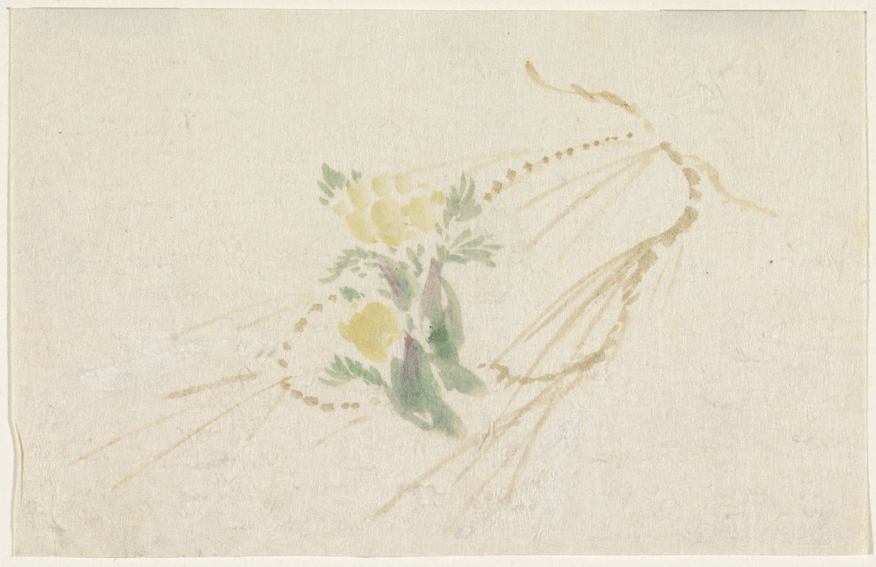 Zweig mit gelben Blumen von Utagawa Kuniyoshi