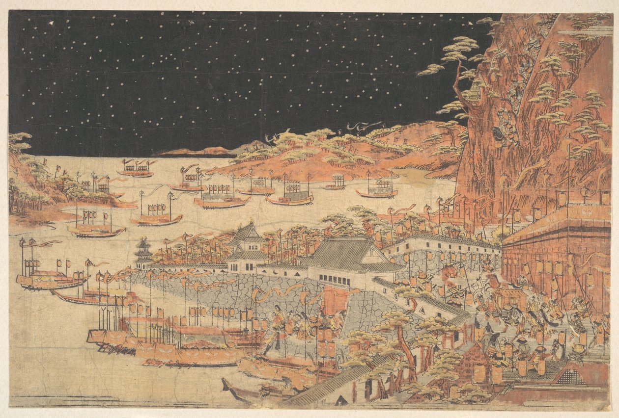 Schlacht von Ichi-no-tani, 21. März 1184 von Utagawa Toyoharu