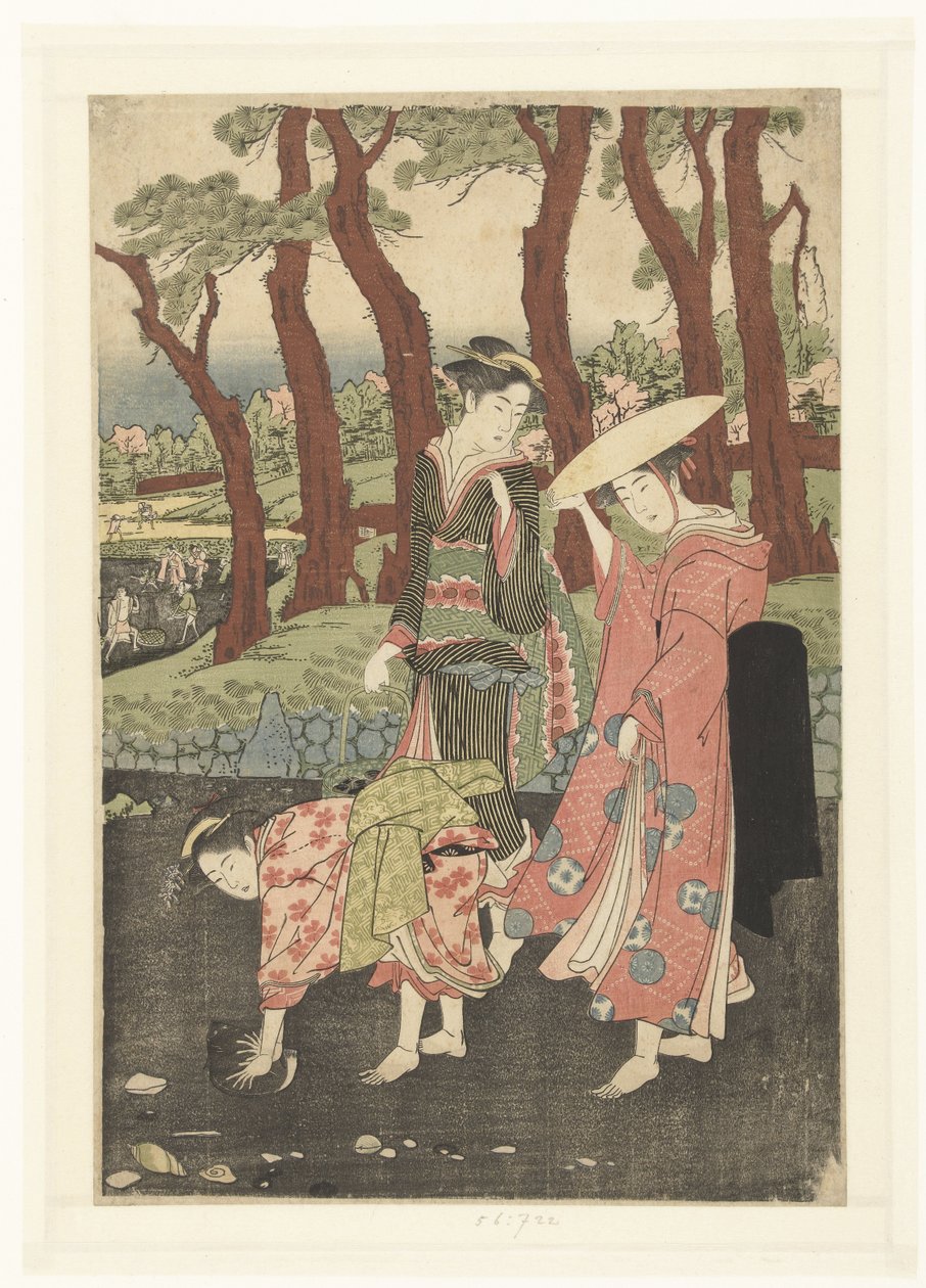 Fische und Muscheln sammeln bei Ebbe von Utagawa Toyokuni (I)