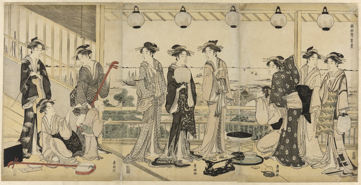 Die vier Jahreszeiten im Süden (Minami Shiki): Sommerszene von Utagawa Toyokuni I