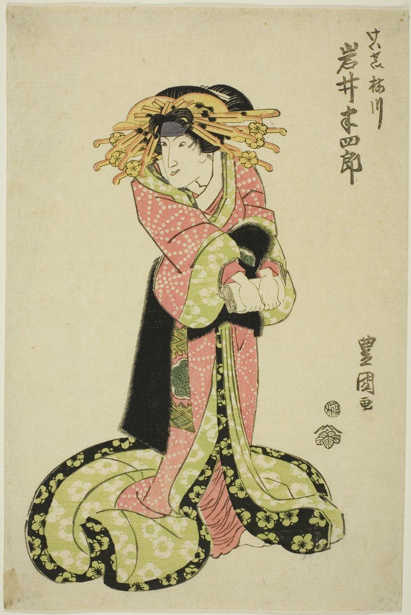 Der Schauspieler Iwai Hanshiro als Kurtisane von Utagawa Toyokuni I