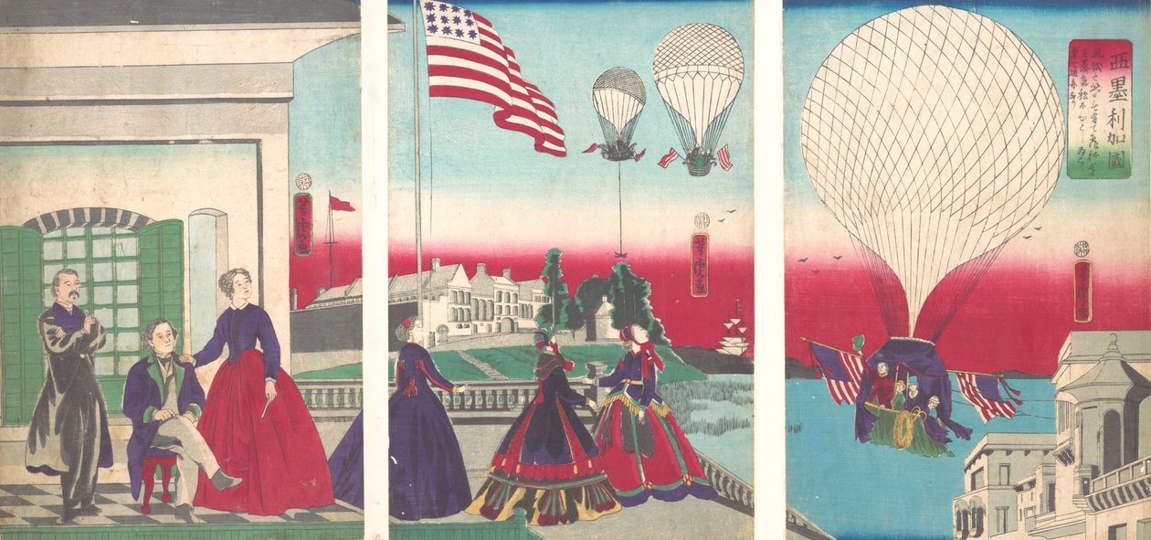 Amerikanischer Ballonaufstieg (Amerikakoku) von Utagawa Yoshitora