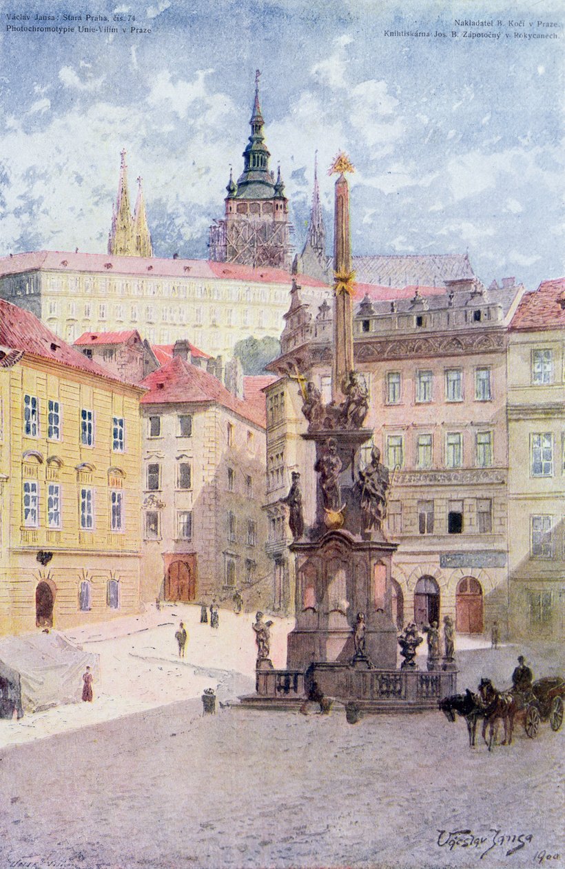 Pestsäule der Heiligen Dreifaltigkeit, Malostranske Namesti, Mala Strana, Prag von Vaclav Jansa