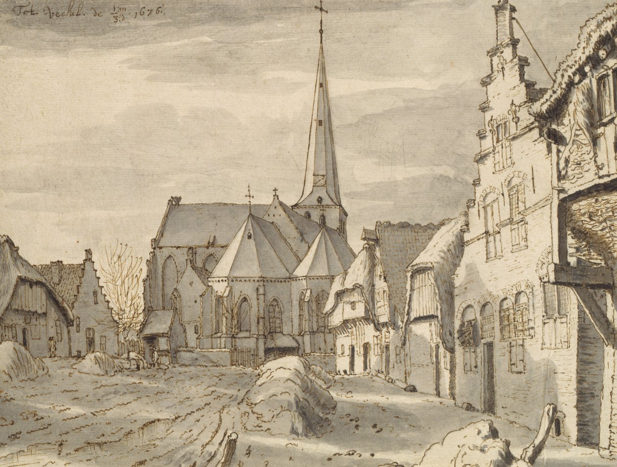 Vor der Kirche in Veghel, 1676 von Valentin Klotz
