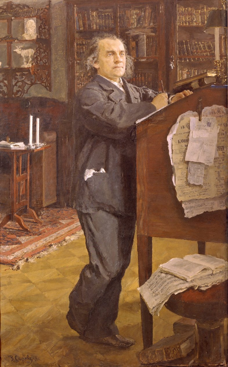 Porträt des Komponisten Alexander Serov, 1889 von Valentin Aleksandrovich Serov