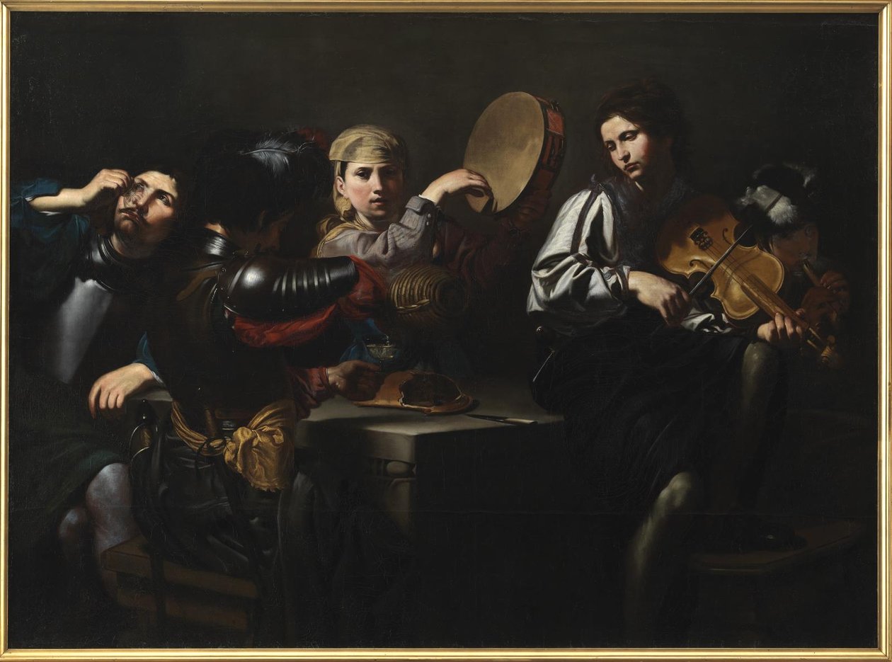 Musiker und Soldaten von Valentin de Boulogne