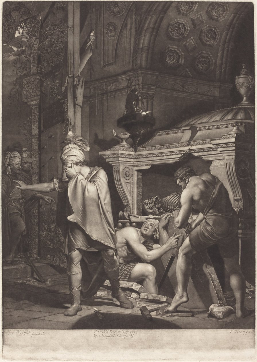 Miravan öffnet das Grab seiner Vorfahren von Valentine Green after Joseph Wright