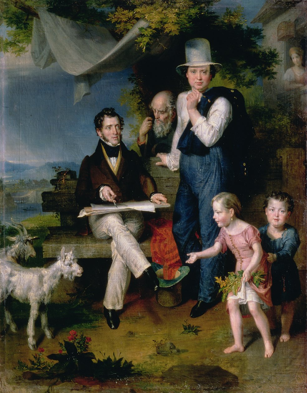 Gruppenporträt einschließlich des Künstlers George Dawe (1781-1829) und ein Selbstporträt, 1834 von Vasili Aleksandrovich Golike