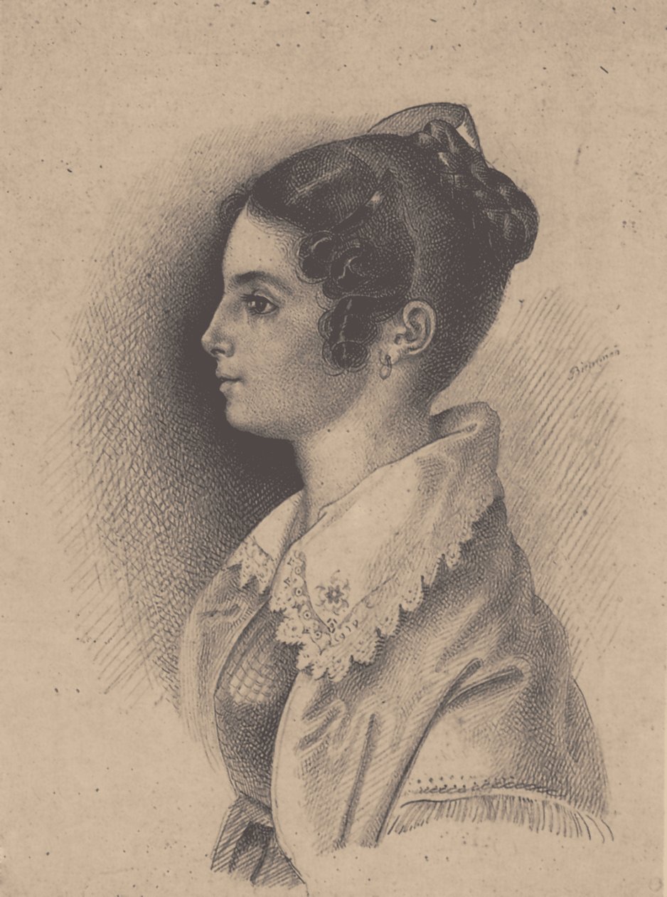 Gräfin Vera Fjodorowna Wjasemskaja, geb. Gagarina 1790-1886 von Vasili Fyodorovich Binemann