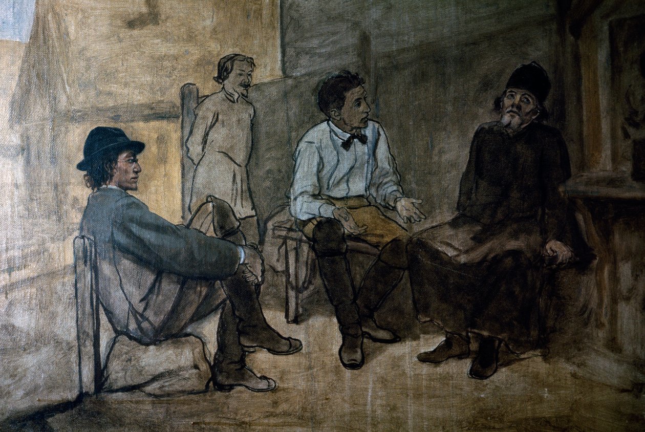 Religionsstreit, von Vasily Perov. Russland, 20. Jahrhundert. von Vasili Grigorevich Perov