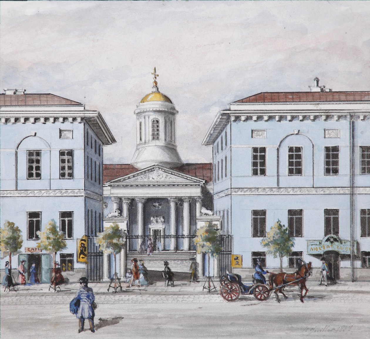 Der Newski-Prospekt in Sankt Petersburg, 1830-1840er Jahre von Vasili Semenovich Sadovnikov
