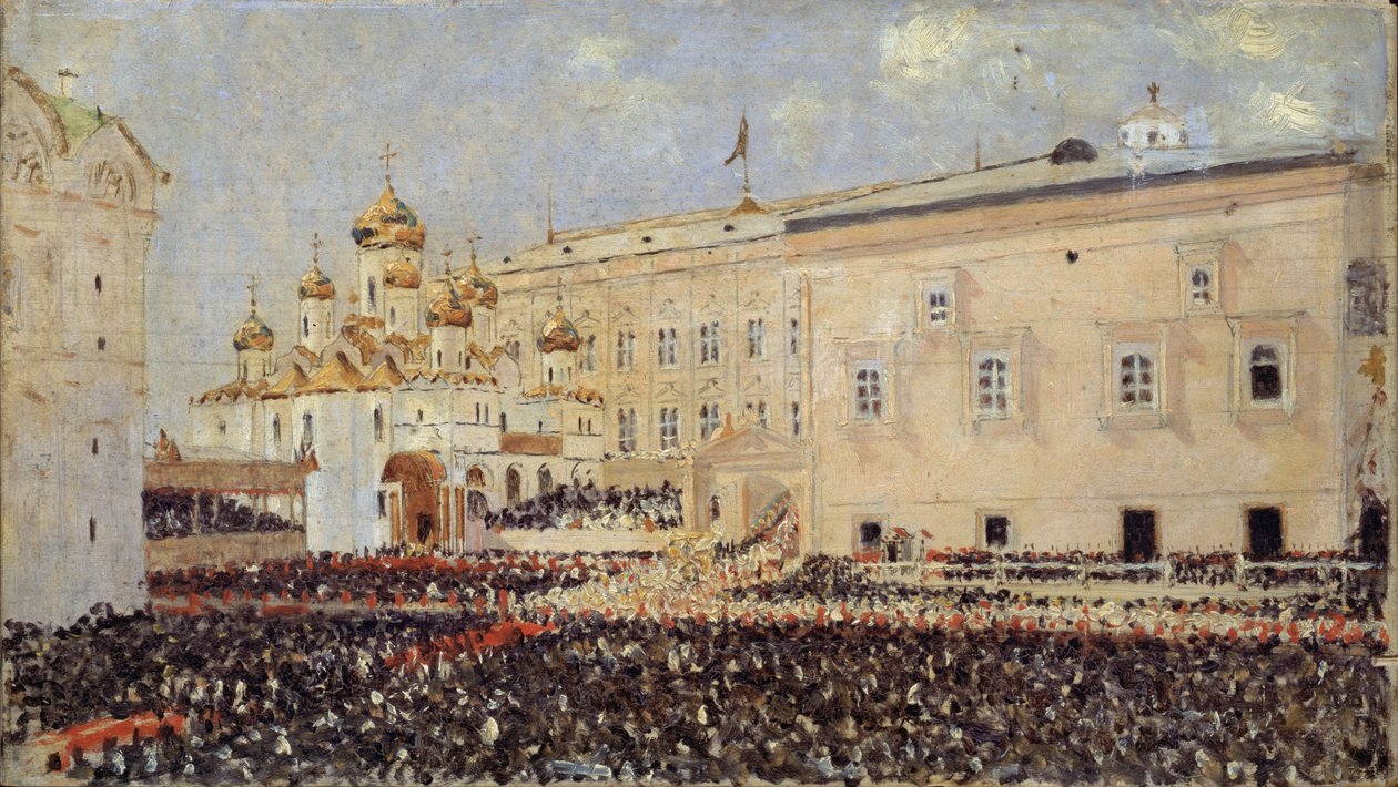 Die Krönung von Kaiser Alexander III. im Moskauer Kreml am 15. Mai 1883, 1883 von Vasili Vasilievich Vereshchagin