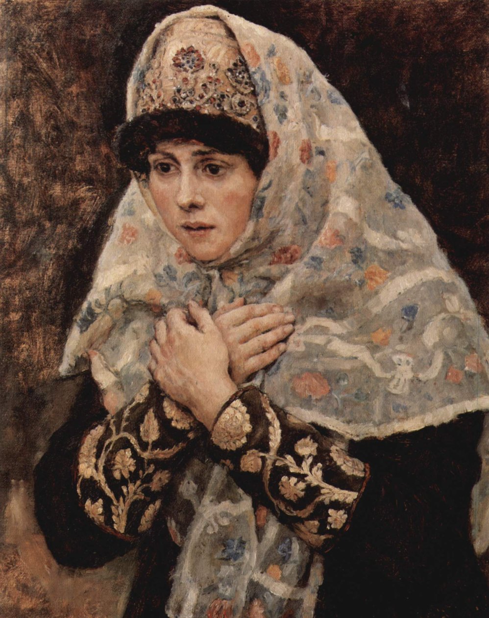 Bojarenmädchen mit gekreuzten Armen von Vasily Surikov