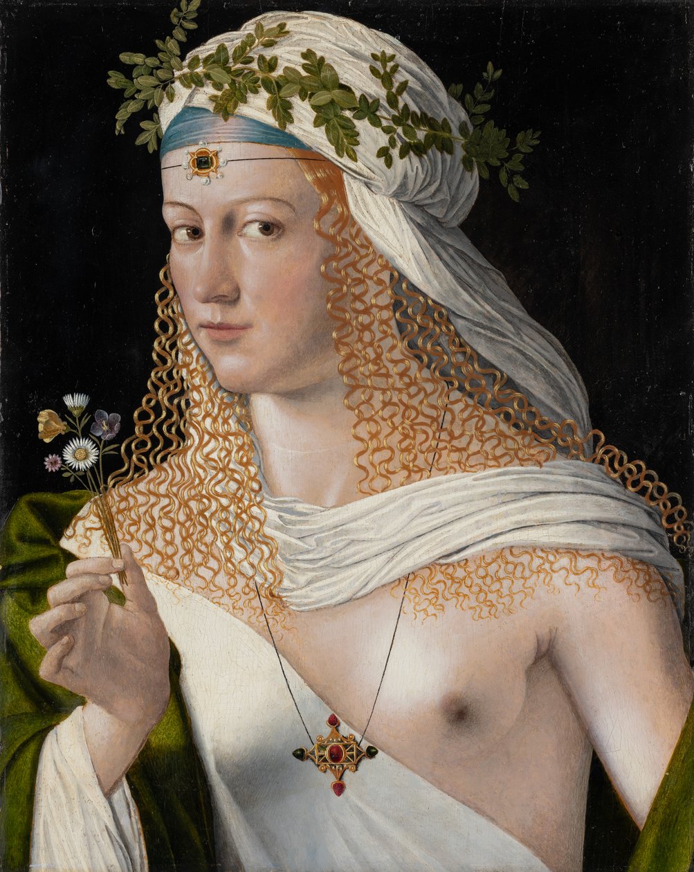 Idealisiertes Porträt einer jungen Frau als Flora, um 1520 von Veneto Bartolomeo
