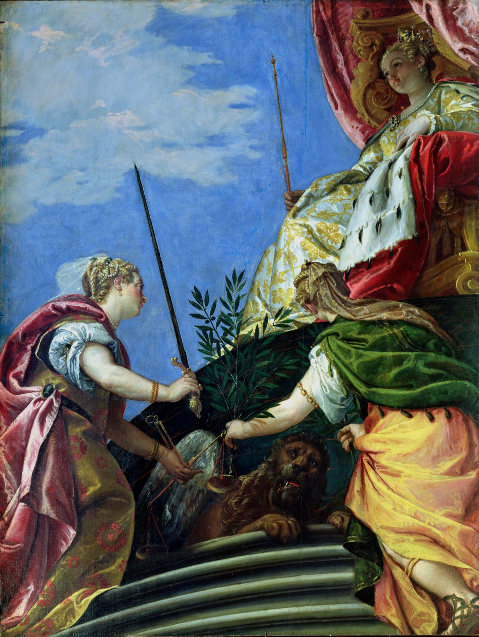 Venedig zwischen Gerechtigkeit und Frieden thronend von Paolo Veronese