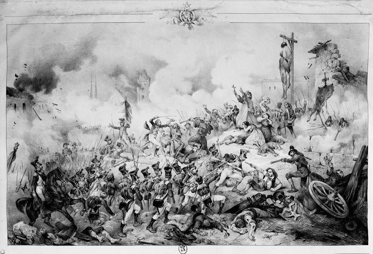Die Belagerung und Eroberung von Saragossa, 1809 von Victor Adam