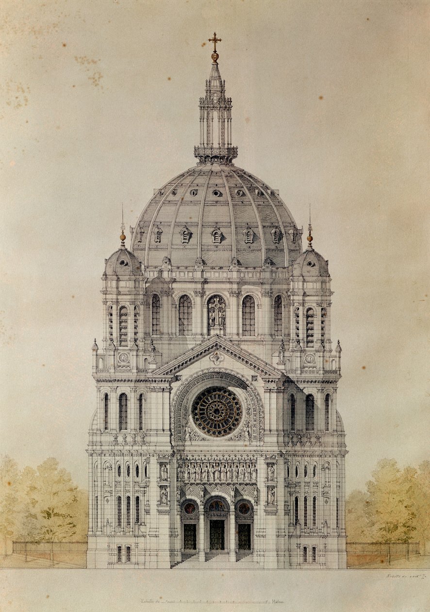 Westfassade der Kirche St. Augustin, Paris, erbaut 1860-71 von Victor Baltard