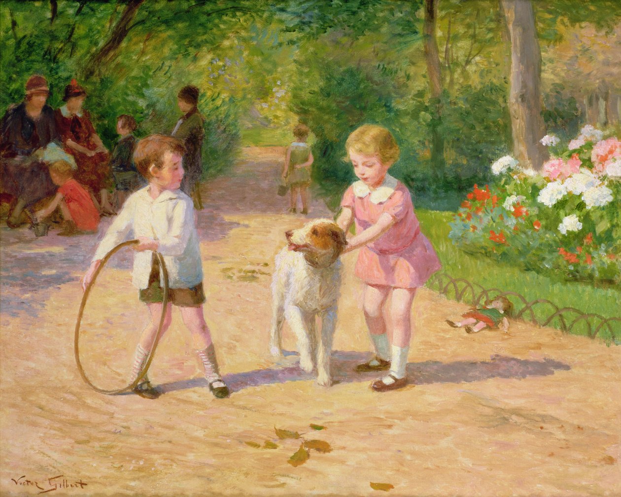 Spielen mit dem Reifen von Victor Gabriel Gilbert