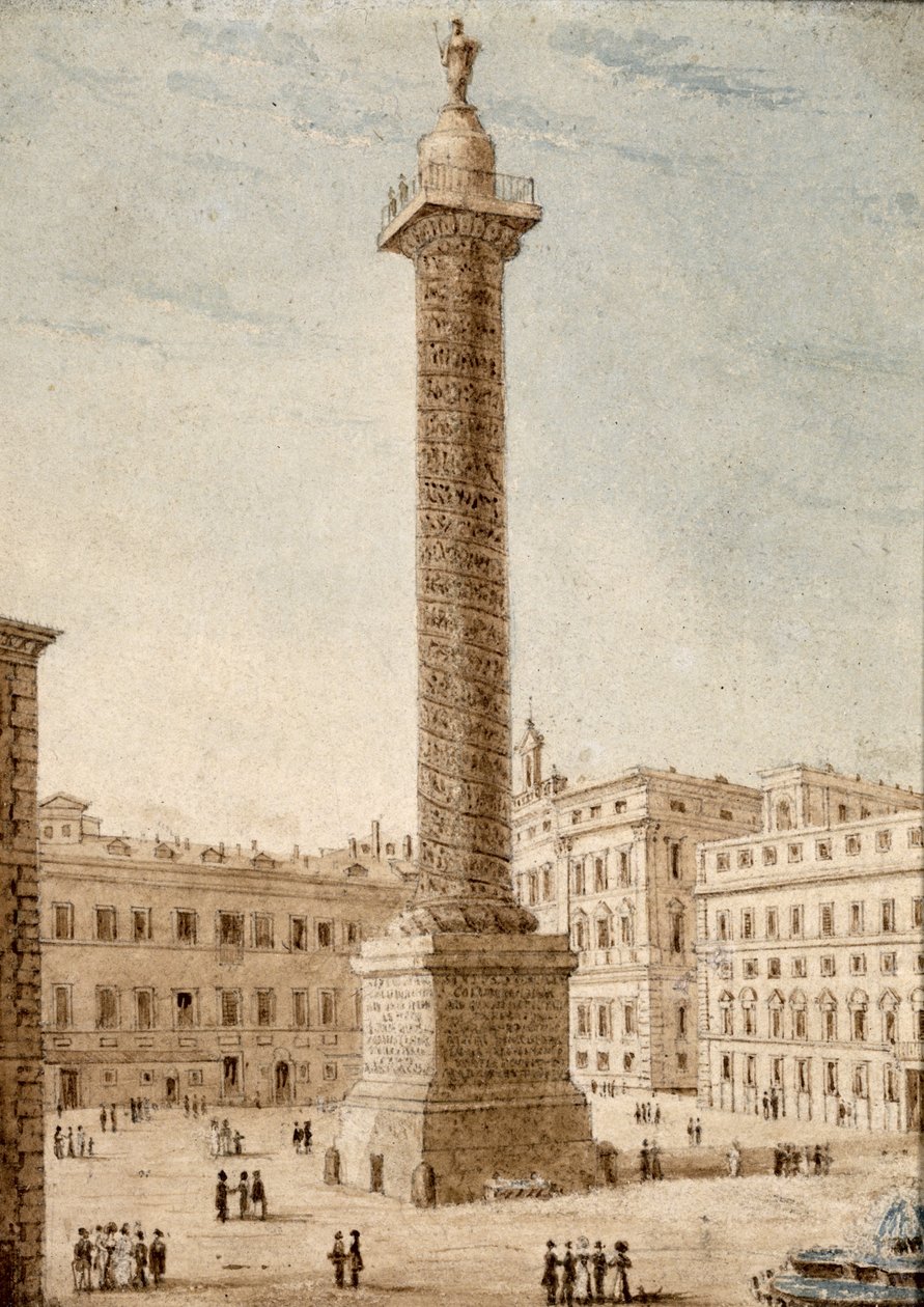 Die Säule des Marcus Aurelius, Rom von Victor Jean Nicolle