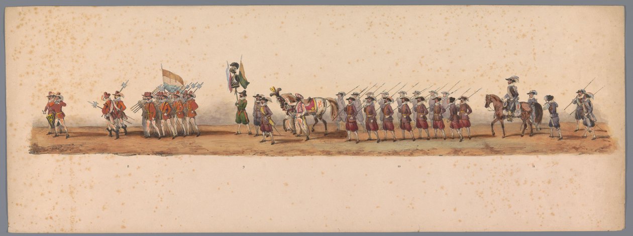 Historischer Umzug zum zweiten Jahrhundertfest der Universität Utrecht, 1836 (Platte 3) von Victor Adam