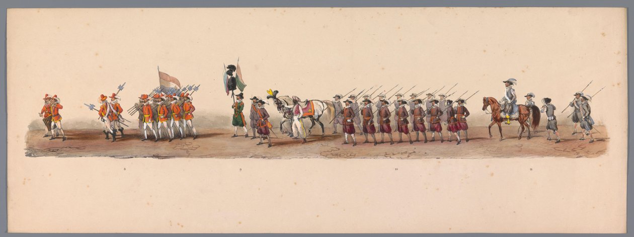 Historischer Umzug zum zweiten Jahrhundertfest der Universität Utrecht, 1836 (Platte 3) von Victor Adam