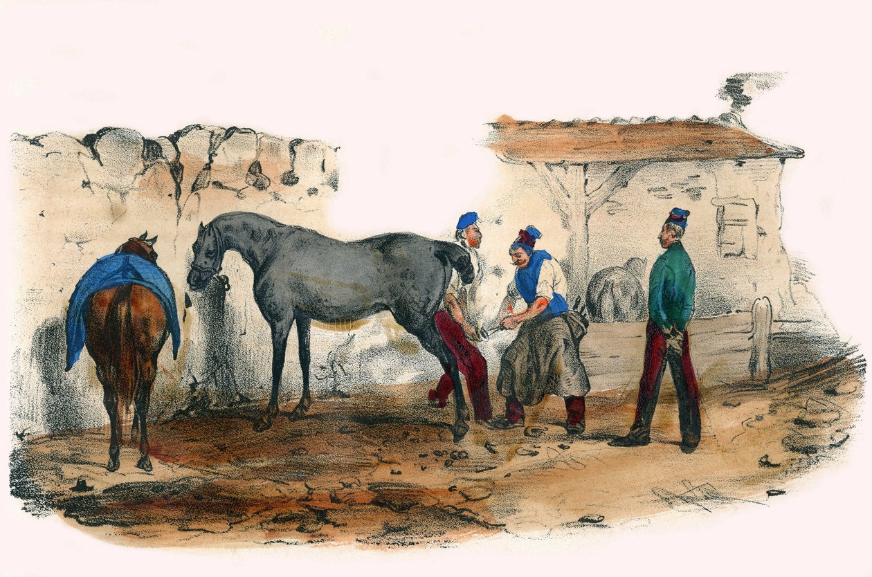Der Versucher. In Album Grotesque, Auswahl herausragender Typen, Illustrationen von Victor Adam, Paris, um 1850 von Victor Adam