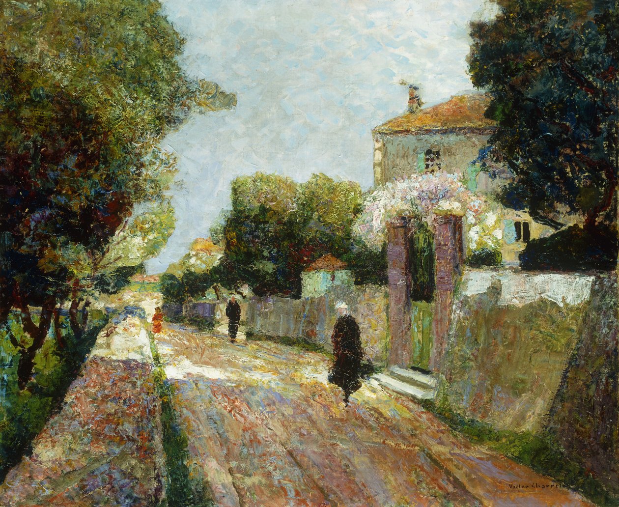 Sonnige Dorfstraße von Victor Charreton
