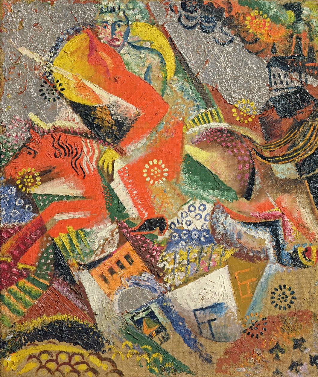 Komposition mit rotem Reiter, 1920 von Victor Nikandrovich Palmov