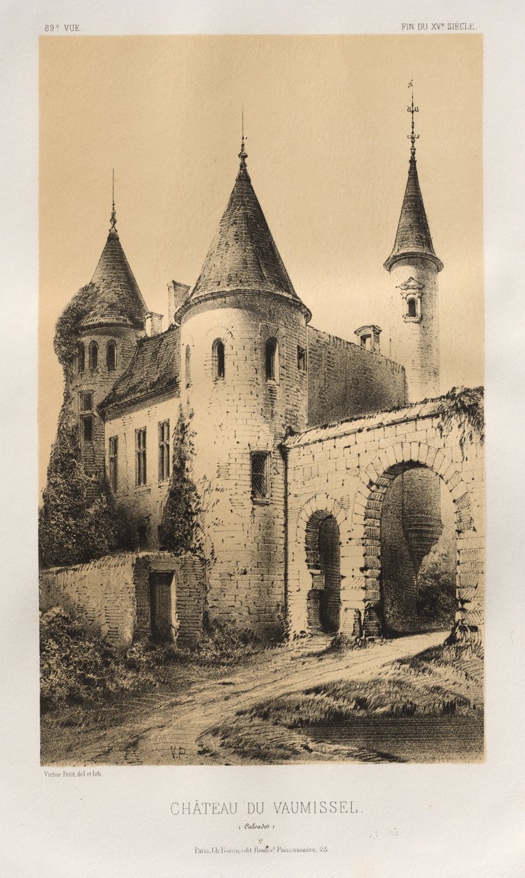 Pl. 89, Château du Vaumissel Calvados, 1860 von Victor Petit