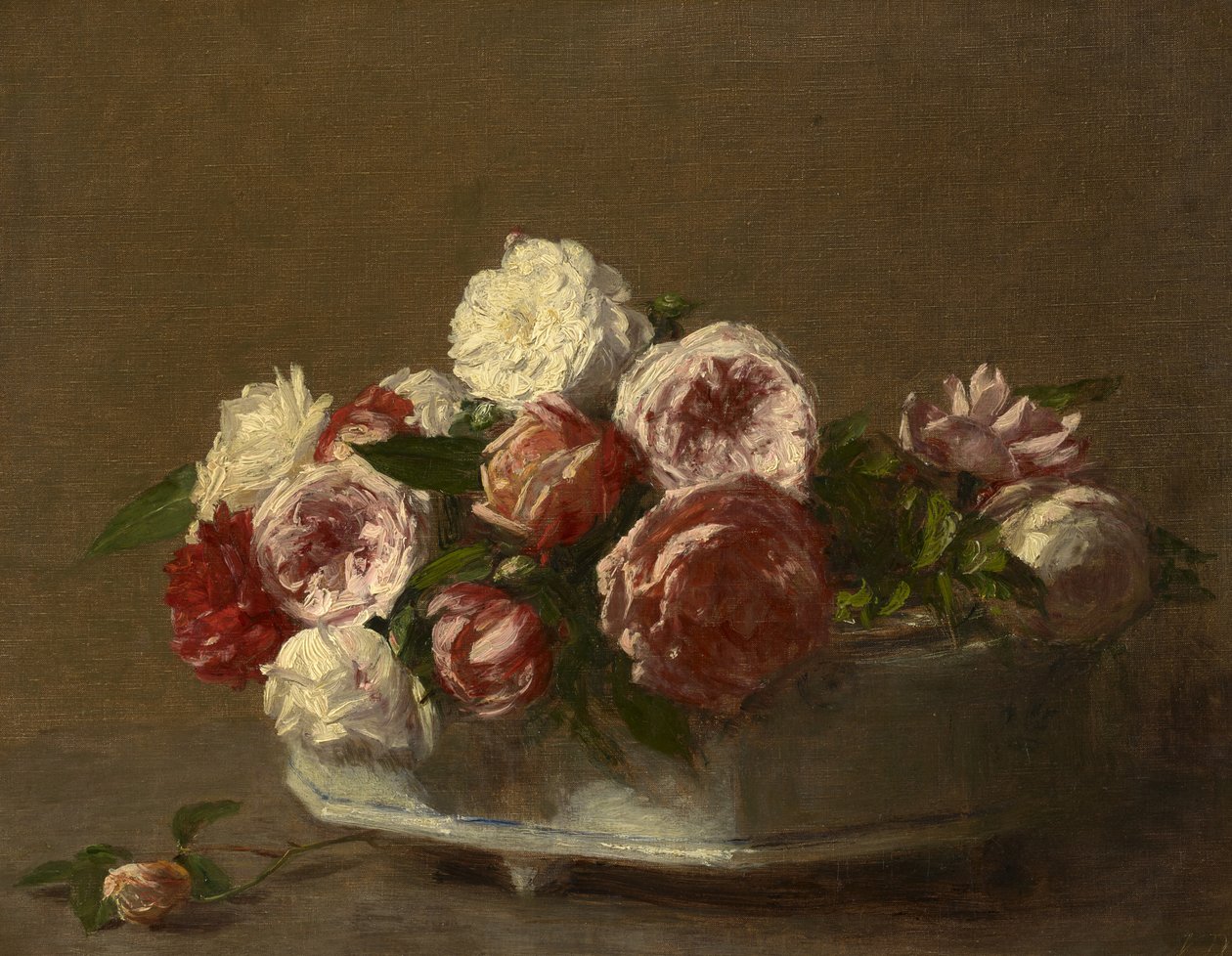 Rosen in einem Porzellanpflanzer, ca. 1875?-1900 von Victoria Dubourg