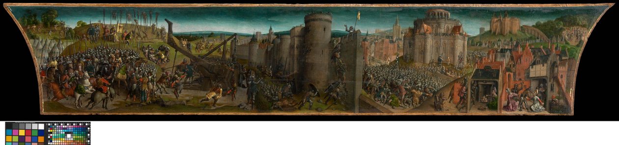 Eroberung Jerusalems durch Titus (Predella) von Vienna Master of Mary of Burgundy