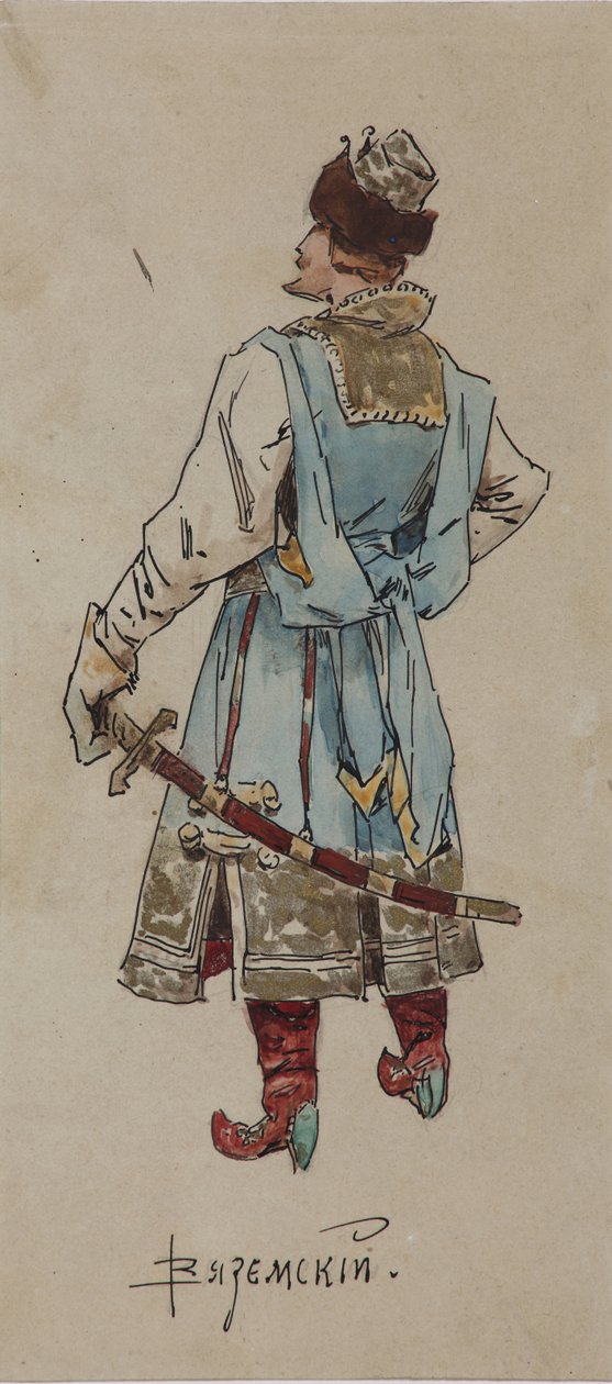 Kostümentwurf für die Oper Der Kaufmann Kalaschnikow von A. Rubinstein, 1901 von Viktor Andreyevich Simov