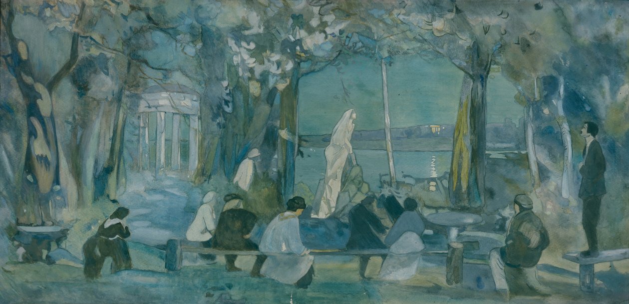 Bühnenbild für das Stück Die Möwe von A. Tschechow, 1898 von Viktor Andreyevich Simov