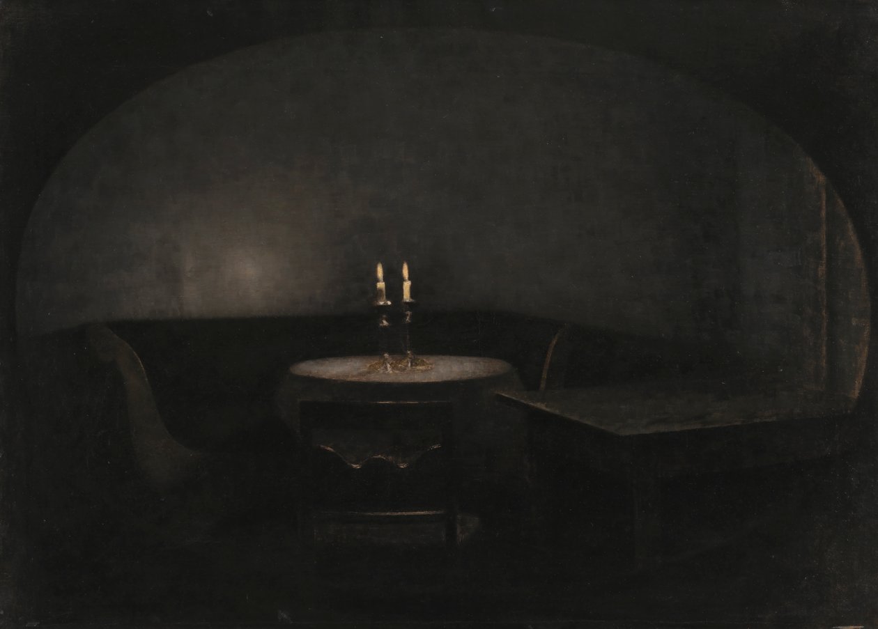 Innenraum. Künstliches Licht von Vilhelm Hammershøi