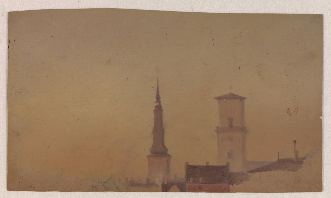 Studie der Türme der Petri-Kirche und der Kathedrale Unserer Lieben Frau von Vilhelm Petersen