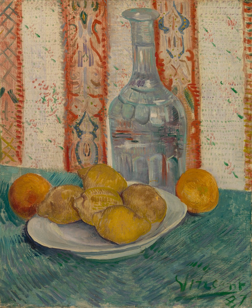 Karaffe und Schale mit Zitrusfrüchten von Vincent van Gogh