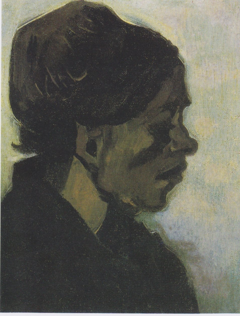 Kopf einer Barbanter Bäuerin mit dunkler Haube von Vincent van Gogh