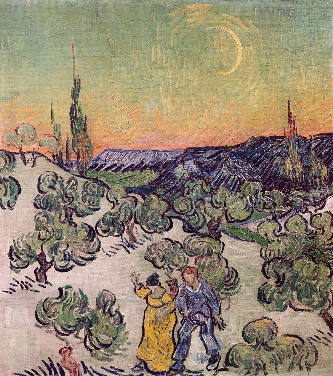 Mondscheinlandschaft, 1889 von Vincent van Gogh