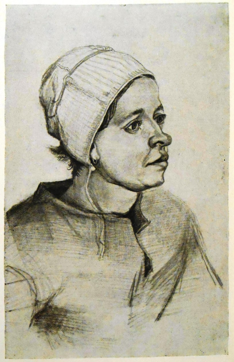 Bäuerin mit glatter, weißer Haube von Vincent van Gogh