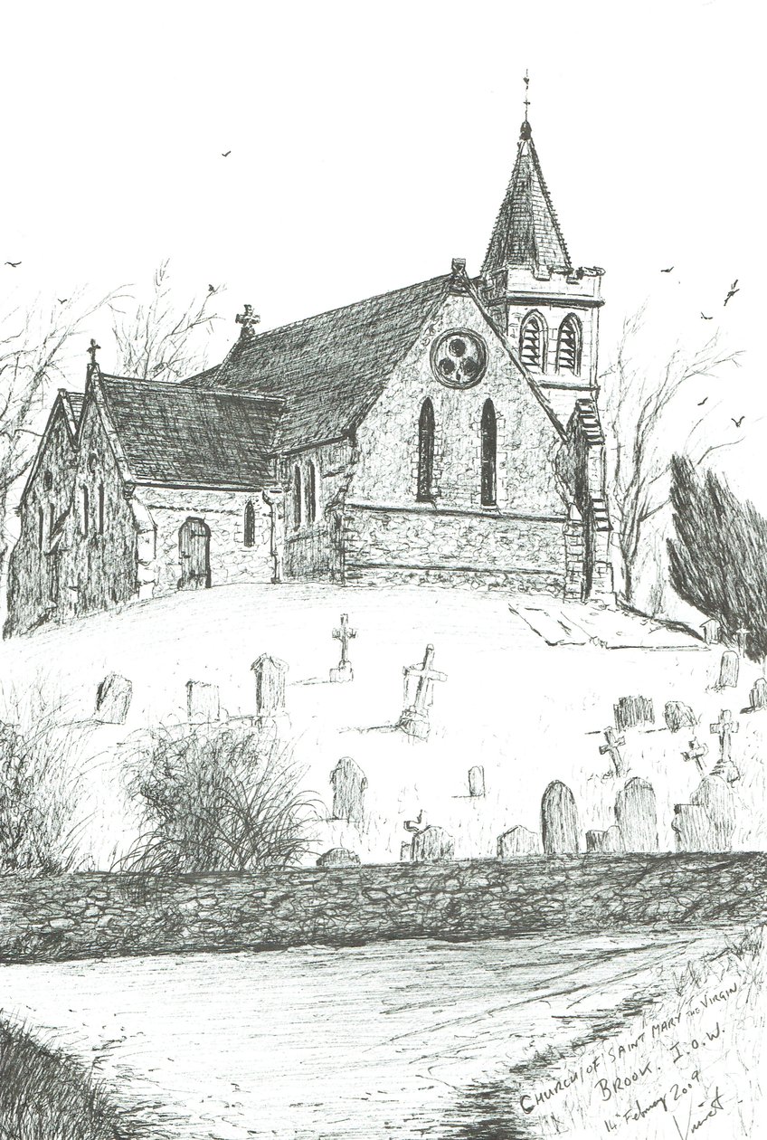 Kirche St. Mary the Virgin, Brook, I.O.W., 2009 von Vincent Alexander Booth