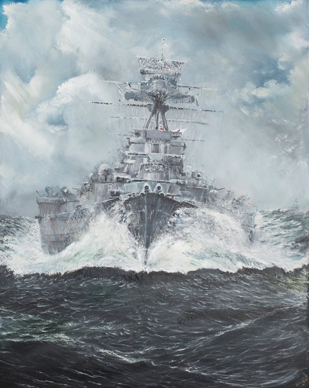 HMS Hood steuert auf Bismarck zu, 23. Mai 1941, 2014 von Vincent Alexander Booth
