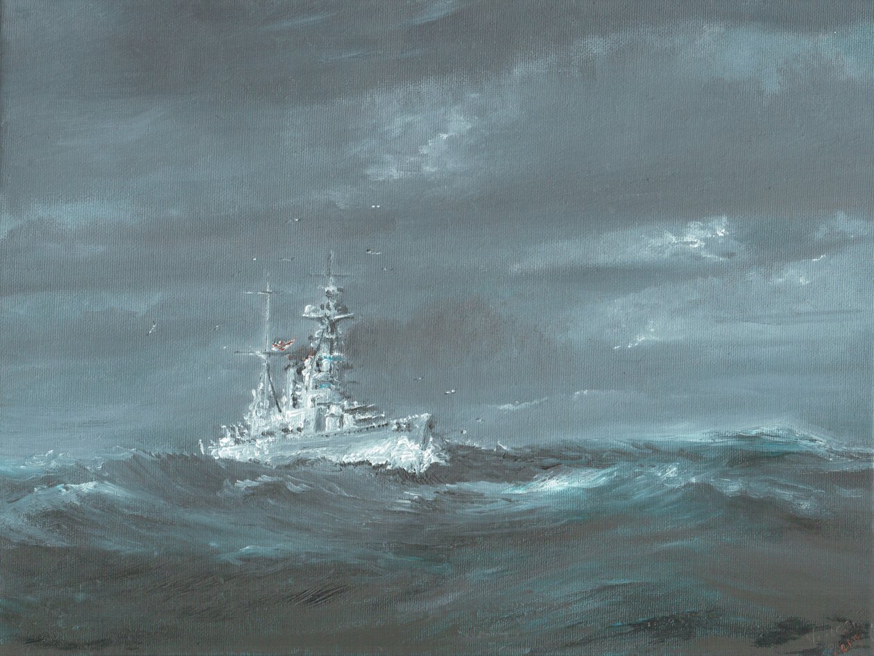 HMS Hood vor der Küste Schottlands in den 1920er Jahren von Vincent Alexander Booth