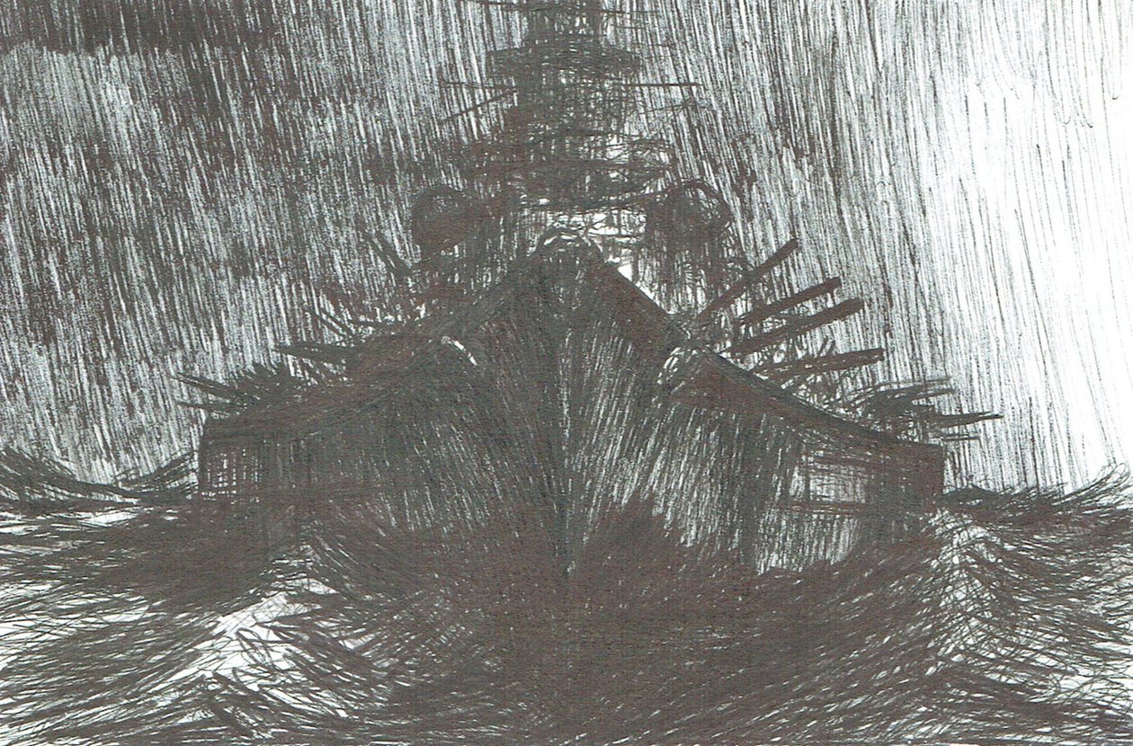 Tirpitz bei schwerem Wetter 1942 von Vincent Alexander Booth
