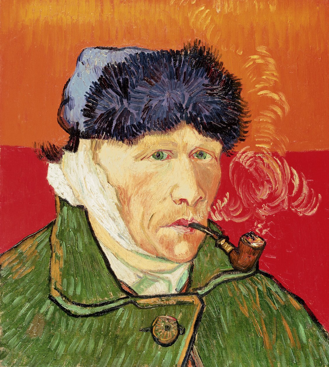 Selbstporträt mit verbundenem Ohr und Pfeife, 1889 von Vincent van Gogh