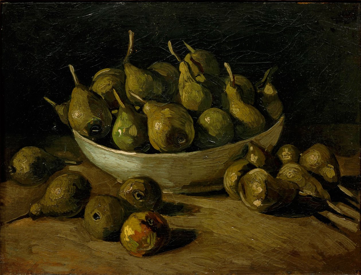 Stillleben mit einem irdenen Schüssel und Birnen von Vincent van Gogh