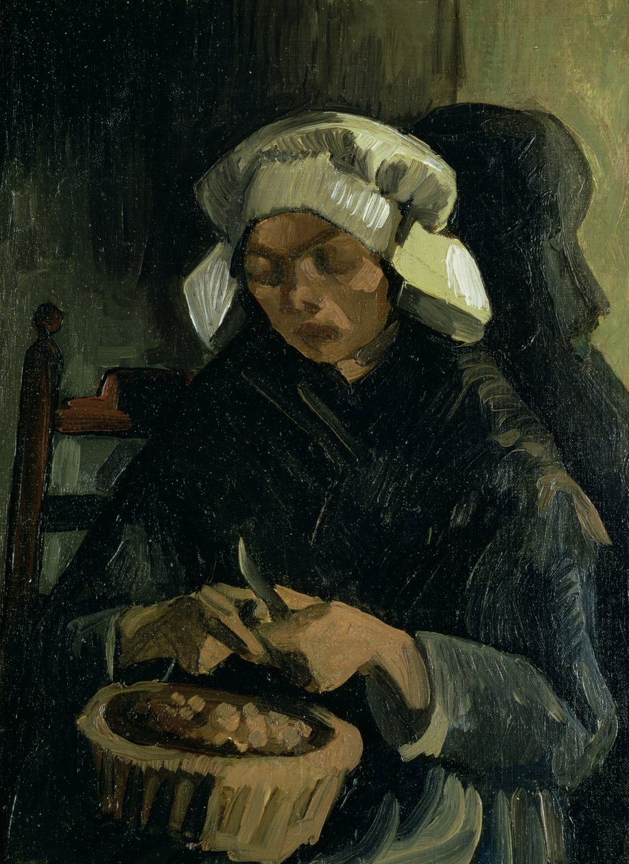Ein Bauer aus Neunen beim Kartoffelschälen, 1885 von Vincent van Gogh