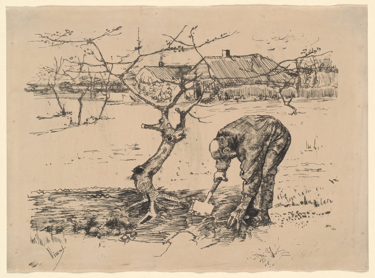 Gärtner bei einem Apfelbaum von Vincent van Gogh
