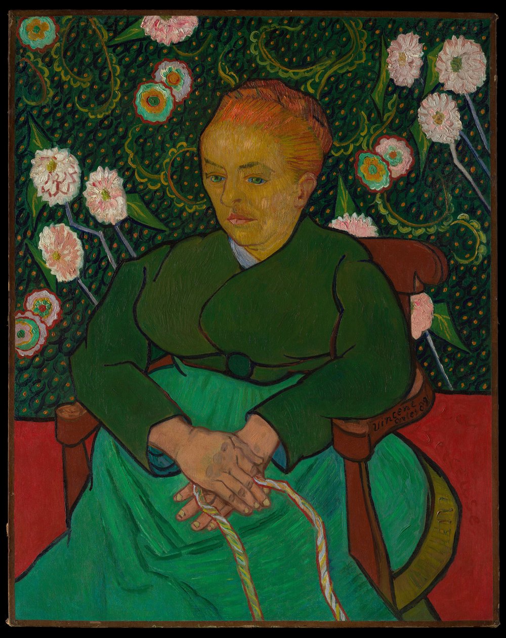 La Berceuse (Frau, die eine Wiege wiegt; Augustine-Alix Pellicot Roulin, 1851–1930) von Vincent van Gogh