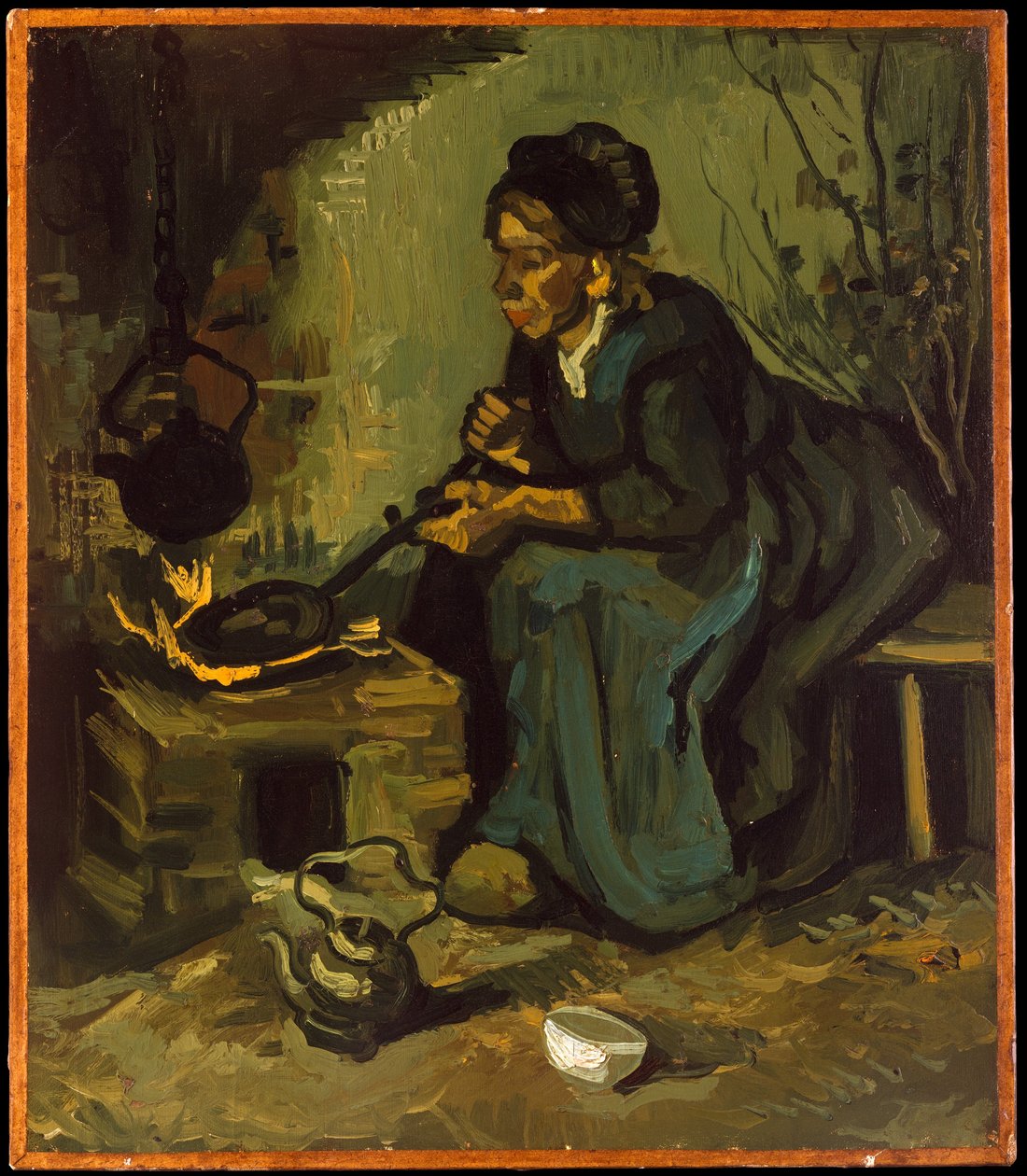 Bäuerin beim Kochen am Kamin von Vincent van Gogh
